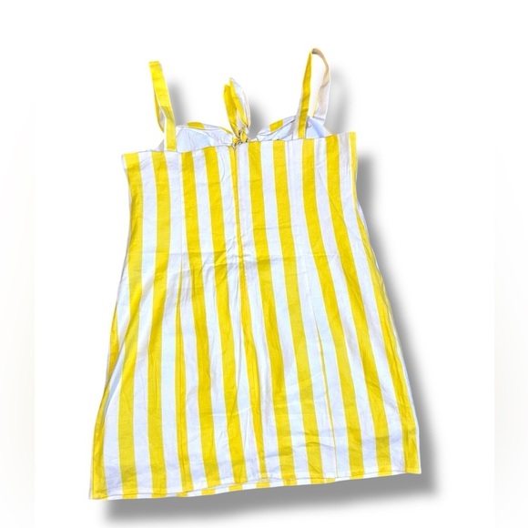 Revolve Lovers + Friends Adele Mini Dress Lemon Stripe Sweetheart Sz XL yellow - Picture 7 of 11